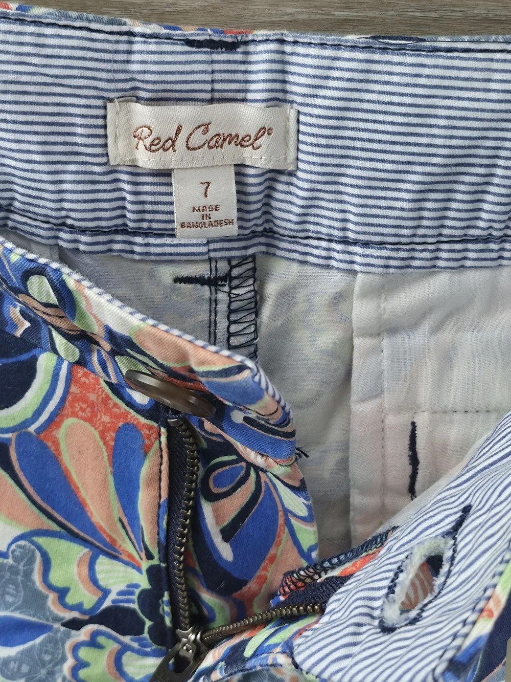 NWT Red Camel Go Bold Flor Maritime Prep Floral Shorts Belted Size 7